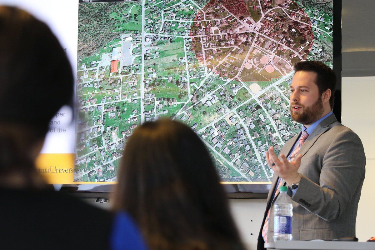 Brian Hendricks presenting results from a local cluster analysis