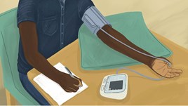 Person getting their blood pressure measured